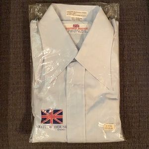 NOS Mod Vintage 60s 70s British House butterfly collar shirt w/stays.